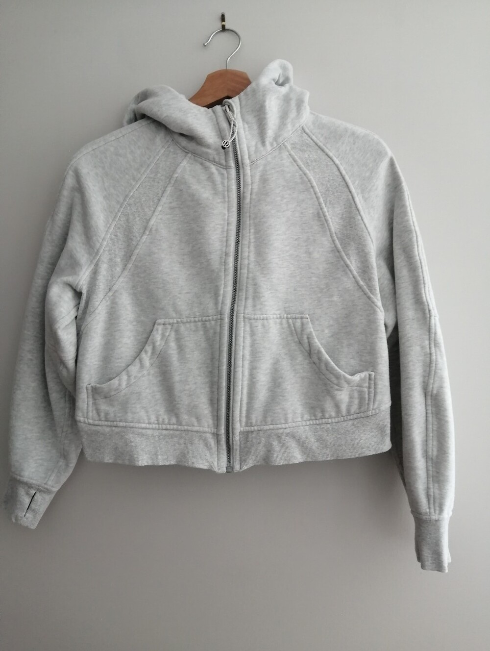 2024 Lululemon Scuba Oversized Full-Zip Hoodie Heathered Ultra Light Grey XS/S